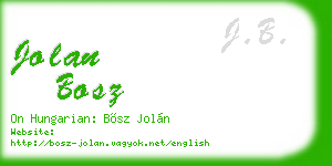 jolan bosz business card